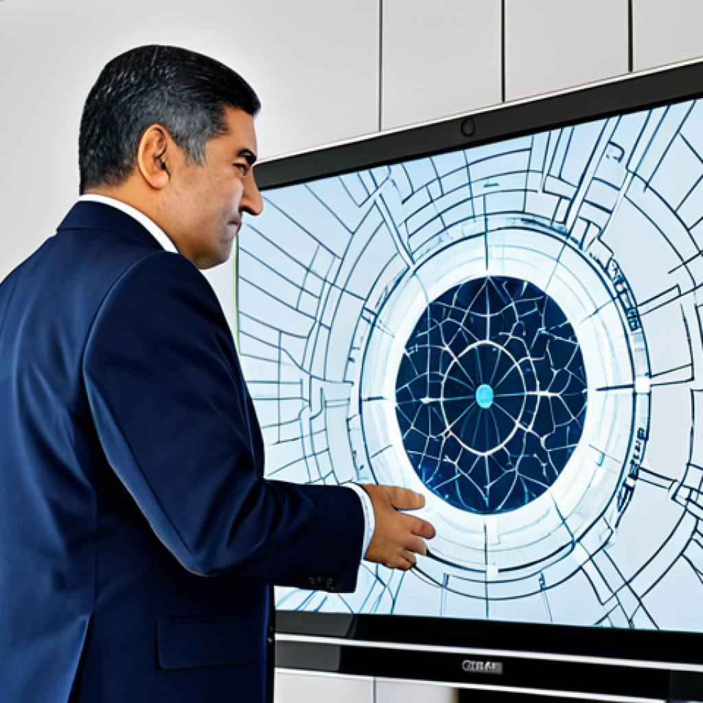 A professional Turkmen administrator, fully clothed in a modest business suit, thoughtfully interacting with a secure, centralized e-governance platform displayed on a large, modern monitor in a sleek office. The background subtly features abstract digital network lines and a glimpse of traditional Turkmen architectural elements blended with contemporary design, symbolizing the fusion of past and future. The scene is illuminated by soft, professional lighting.
    *   *safety for work, appropriate content, fully clothed, professional dress, perfect anatomy, correct proportions, natural pose, well-formed hands, proper finger count, natural body proportions, high quality, realistic photography, professional.*