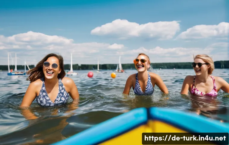 투르크메니스탄 독특한 사회 규범 - **Prompt:** A group of friends in their early twenties are enjoying a summer day at the Wannsee lake...