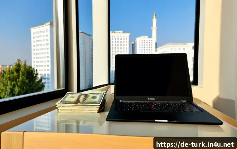 투르크메니스탄에서의 외국인 생활 - Photorealistic lifestyle scene of a German-speaking foreign resident in Ashgabat, Turkmenistan, sitt...